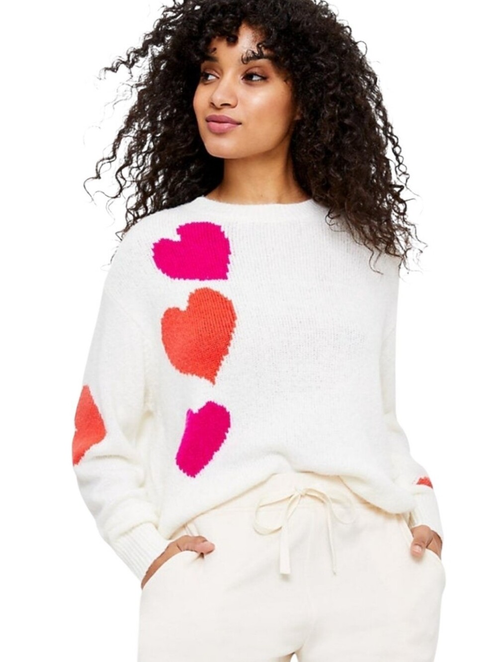 Women's Lou & Grey For Loft Hearts Sweater Sz Small